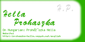 hella prohaszka business card